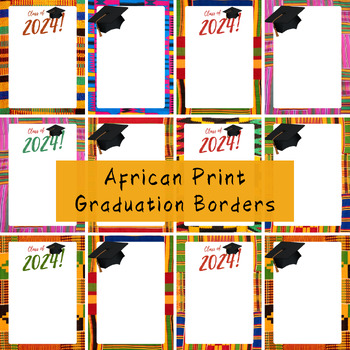 Preview of African Print Graduation Border Bundle
