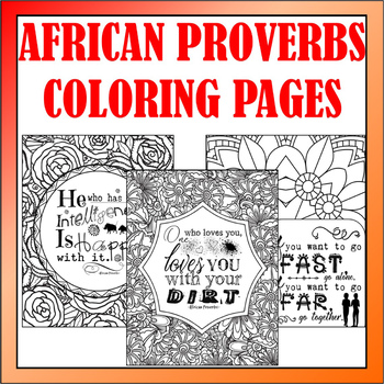 Preview of African Proverbs Coloring Pages- 37 Wise and Witty Proverbs Art Coloring Sheets