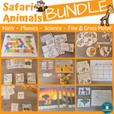 African Safari Animals Activities BUNDLE - Math, Phonics, 