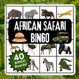 African Safari BINGO Game Activity | Primary, ESL/ELL, SPE