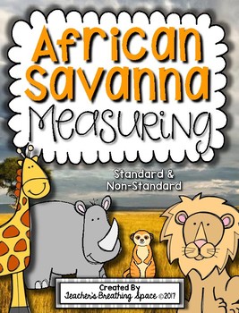 Preview of African Savanna Animal Measuring Book and Measurement Math Center