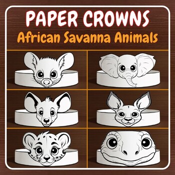 African Animal Paper Masks Printable Safari Coloring Craft Activity Costume