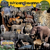 African Savanna Habitat Animals Clip Art Photo & Artistic 