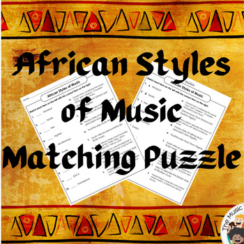 Preview of African Styles of Music Matching Puzzle