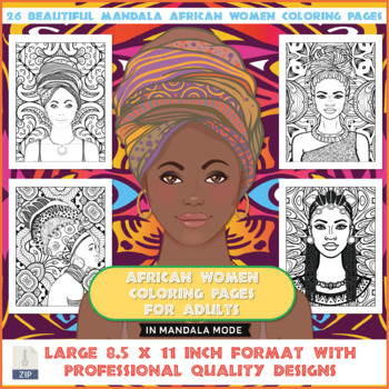 Africa Adults Coloring Book: african black women country tribal for adults  relaxation art large creativity grown ups coloring relaxation stress rel  (Paperback)