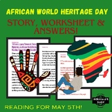 African World Heritage Day - Reading Comprehension & Worksheet!