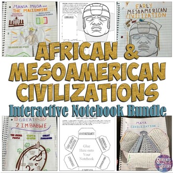 Preview of Africa & Mesoamerica Civilizations Interactive Notebook Bundle Aztec, Inca, Maya