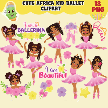Preview of African ballerina clipart, Ballerina clip art, Cute black ballerina, Dancing