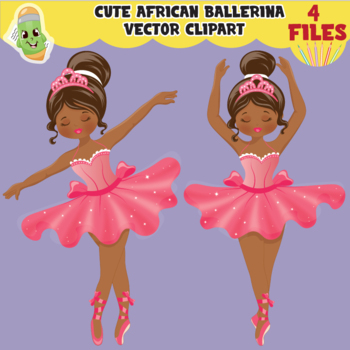 Preview of African ballerina clipart, Ballet clip art, Cute black ballerina, Dancing girl