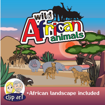 Preview of African wild animals - movable clip art
