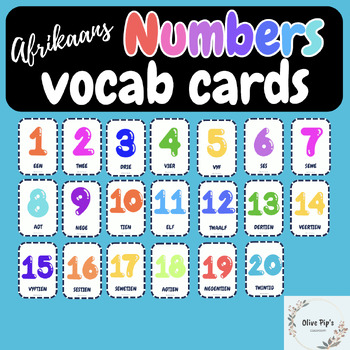 Preview of Afrikaans Flashcards:NUMBERS