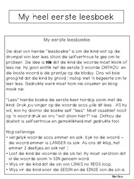 Afrikaans Graad 1 & R: My Heel Eerste Leesboek by SpraakBorrel | TpT