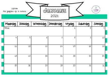 2021 Kalender Afrikaans