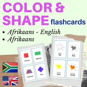 Educational Flash Cards Shapes Afrikaans 