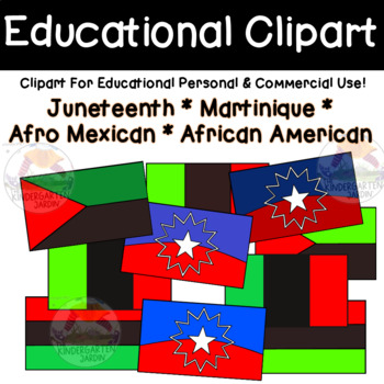 Preview of Afro American, Martinique, Afro Mexican, Juneteenth Flags | KGJ Clipart