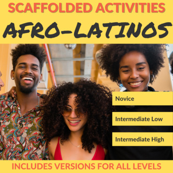 Preview of Afro-Latinos - 13 Spanish Scaffolded Cultural Activities Bundle