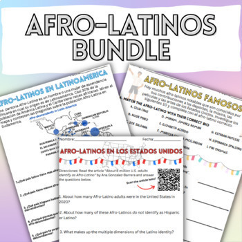 Preview of Afro-Latinos Bundle - Black History Month - Spanish Class Activities