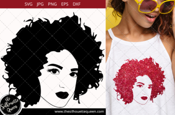 Afro Woman svg with Short Natural Curls, African American woman svg