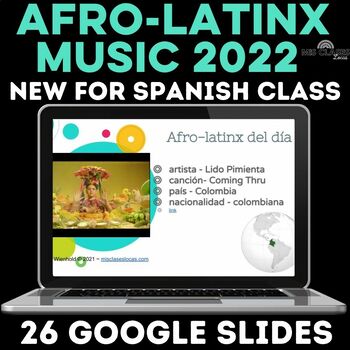 Preview of AfroLatinos Black History Month in Spanish Class Afro-Latino Music Slides