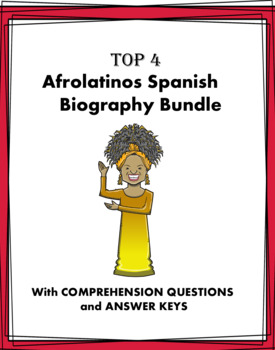 Preview of Afrolatinos Biografías: TOP 4 Bios Bundle @30% off! (Black History Month)