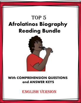 Preview of Afrolatinos Biography Bundle: TOP 5 Biographies @35% off! (English Version)