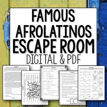 Preview of Afrolatinos Escape Room for Spanish Black History Month