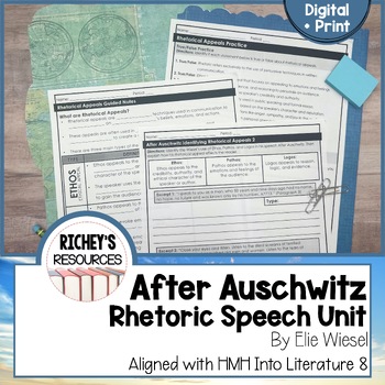 Preview of After Auschwitz Speech by Elie Wiesel Print + Digital Aligned with HMH 8