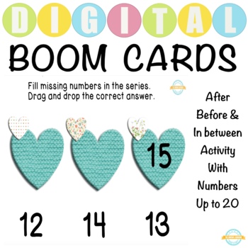 Preview of After, Before and In Between Activity with Numbers up to 20 - Boom Cards™