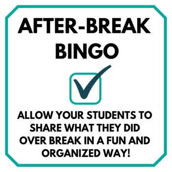 Preview of New Year's After-Break BINGO: Perfect way to share what happened over break!