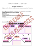 After-Holiday Narrative Writing Drill w/ Plot Map