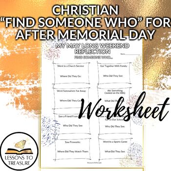 Preview of After Memorial Day Find Someone Who… May Weekend Ice Breaker Activity Christian