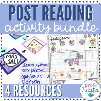 Preview of After Reading Activity Bundle | Spanish Novel Comprehension Projects