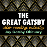 The Great Gatsby After Reading Activity | Obituary for Gat