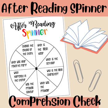 After Reading Spinner by Raquel Ray | Teachers Pay Teachers