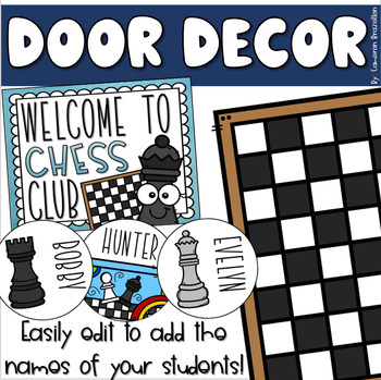 Preview of After School Chess Club Team Door Decorations Bulletin Board Display EDITABLE