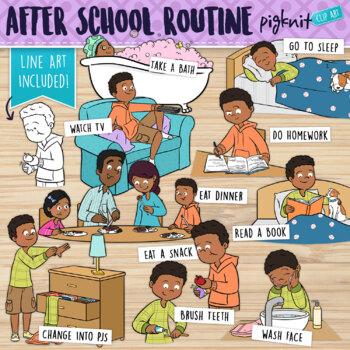 Preview of After School Evening Routine Clipart