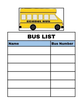 Preview of After School Schedule and Bus List
