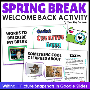 Preview of After Spring Break Activities | Spring Break Writing Prompts Digital Packet     