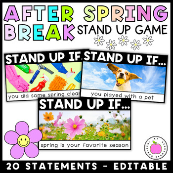Preview of After Spring Break Activity | Stand Up Sit Down Game