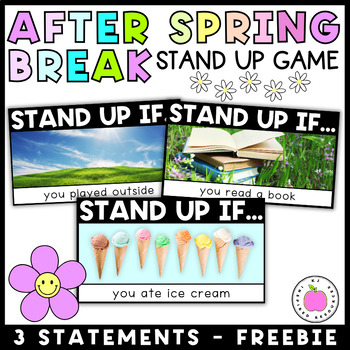 Preview of After Spring Break Activity | Stand Up Sit Down Game Freebie