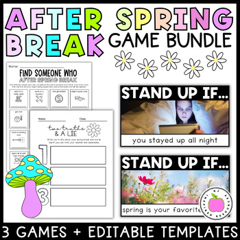 Preview of After Spring Break Activity and Game Bundle