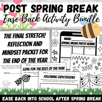 Preview of After Spring Break Ease Back Into School Writing and Fun Activities Bundle