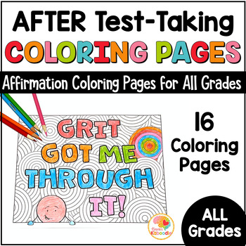Preview of After State Testing Activities Fun Coloring Pages with Positive Affirmations