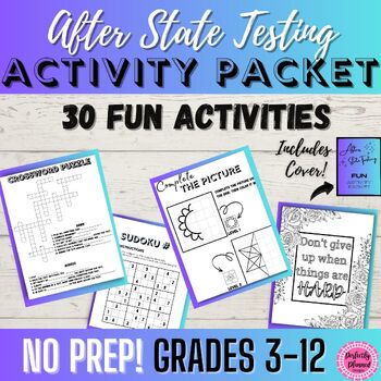 Preview of After State Testing | Maze | Word Search | Puzzles & Games | Activities Packet