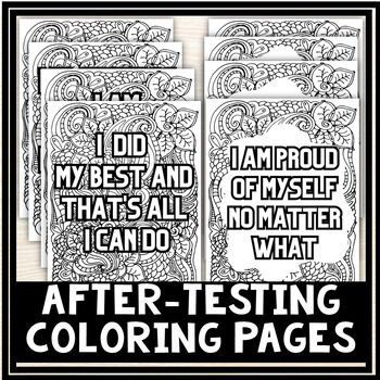 Preview of After State Testing Motivational and Encouraging Coloring Pages Activity