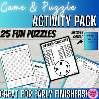 Preview of Game & Puzzle Activity Packet | After State Testing | End of the Year Activities