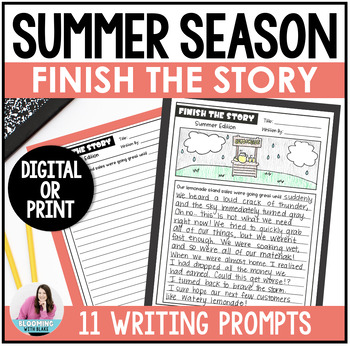 After State Testing Summer Creative Writing Prompts- Finish the Story