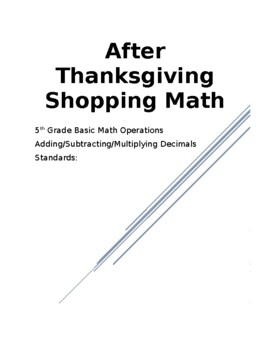 Preview of After Thanksgiving Math
