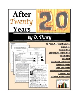 Preview of O. HENRY | AFTER TWENTY YEARS Close Reading Study Guide | Worksheets