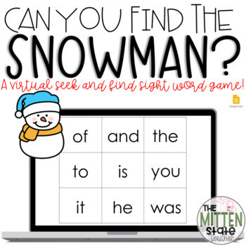 Preview of After Winter Break Activity Virtual Sight Word Game